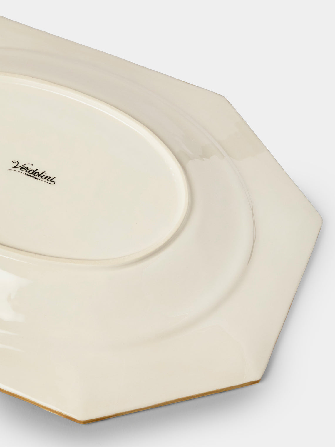 Verdolini - Bamboo Hand-Painted Ceramic Lidded Serving Platter - White - ABASK