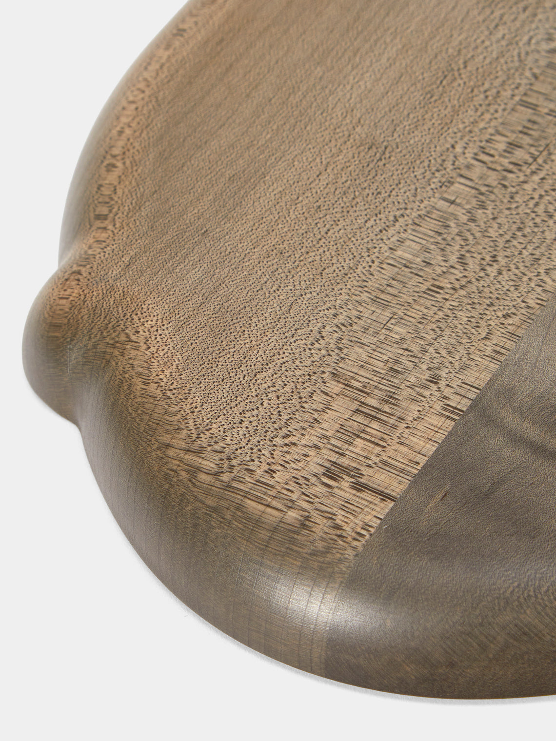 Ifuji - Italian Hand-Carved Wood Oval Tray (14in/36cm) - Brown - ABASK