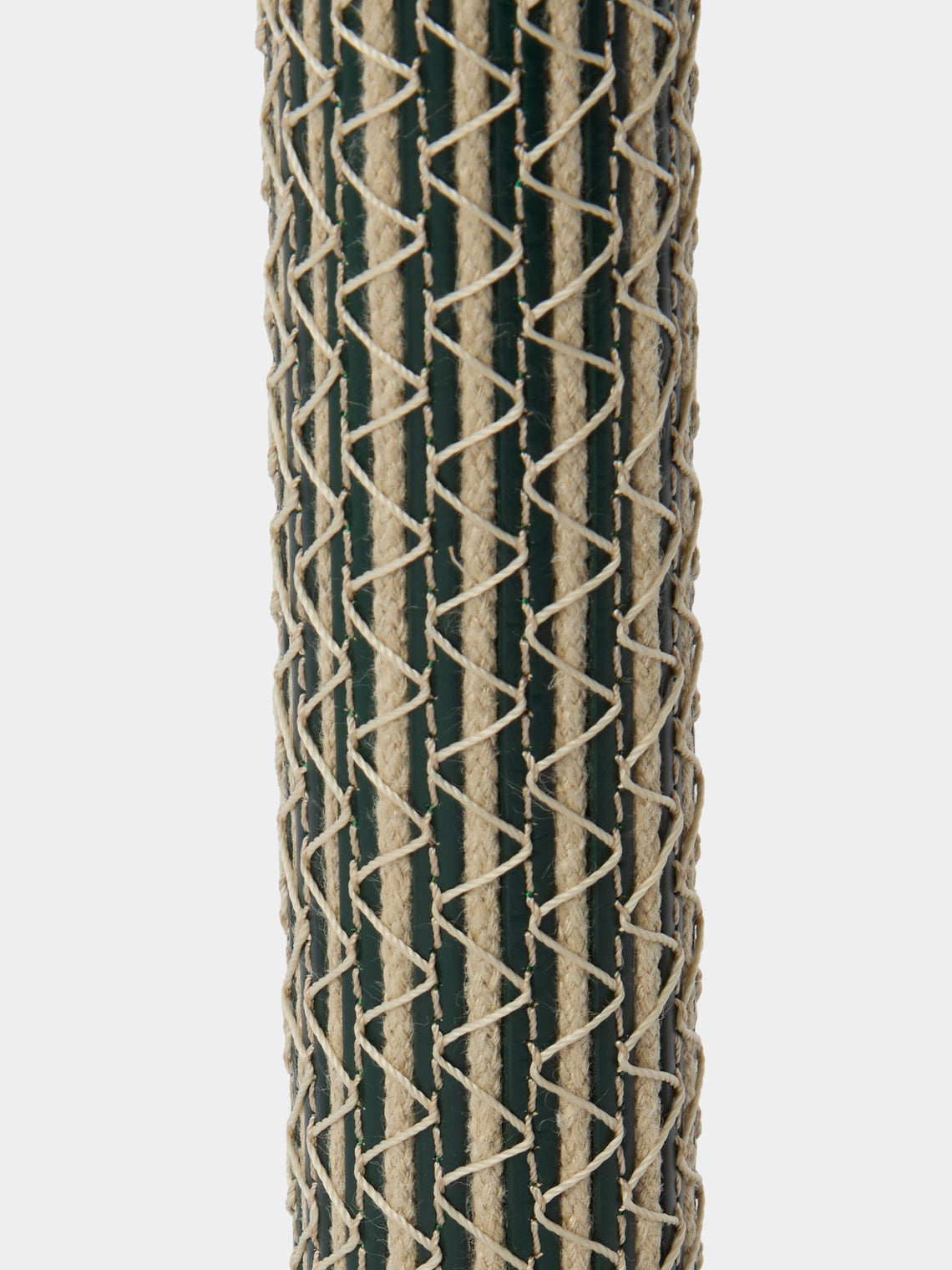 Aimee Betts - Ricasso Spindle Lace Walnut and Leather Table Lamp - Green - ABASK