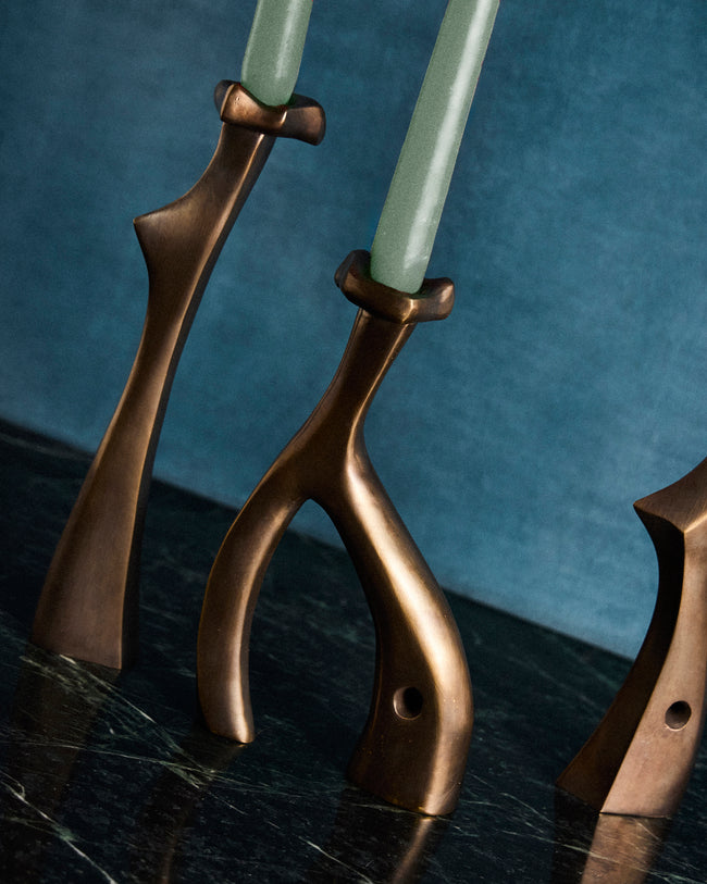 Shaha Raphael - Coven 04 Hand-Cast Brass Candle Holder - Brown - ABASK