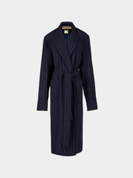 Dorso - The Gessato Wool Robe | Size: S - Navy - ABASK - 