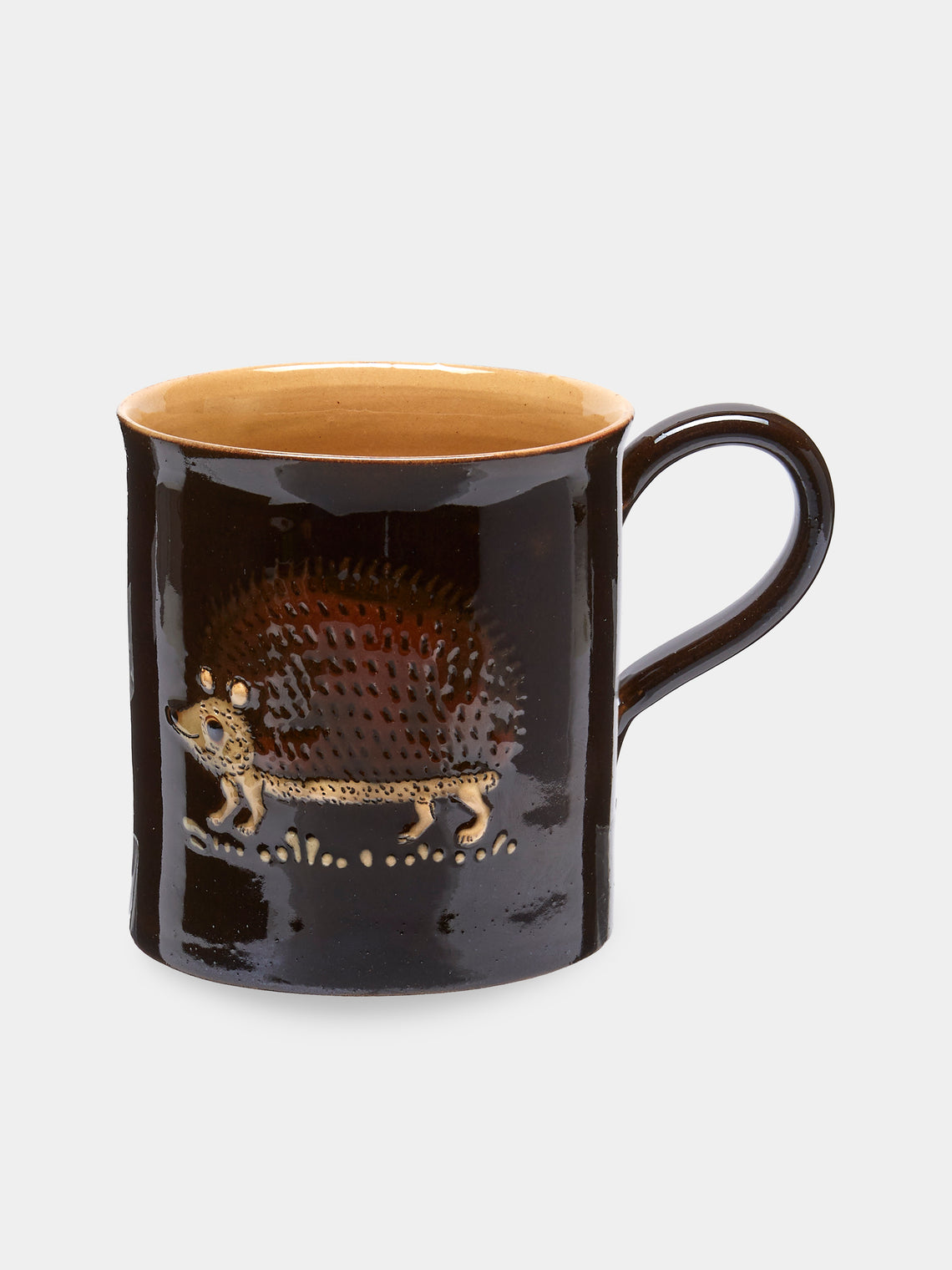 Poterie d’Évires - Animals Hand-Painted Ceramic Mugs (Set of 6) - Dark brown - ABASK