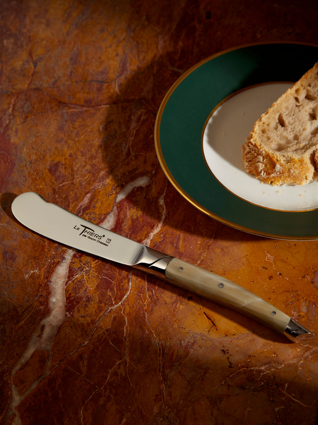 Goyon-Chazeau - Le Thiers Prestige Flammée Blonde Horn Butter Knife - Brown - ABASK