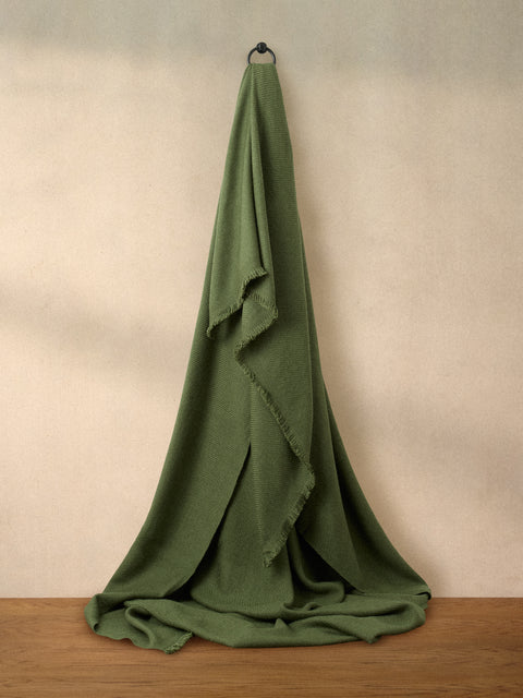Me & K - Merino Wool and Cashmere King-Size Blanket (106in/2.7m) - Green - ABASK