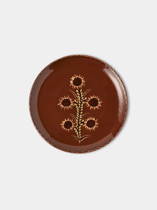 Poterie d’Évires - Flowers Hand-Painted Ceramic Plates – 9.5in/24cm (Set of 6) - Light brown - ABASK