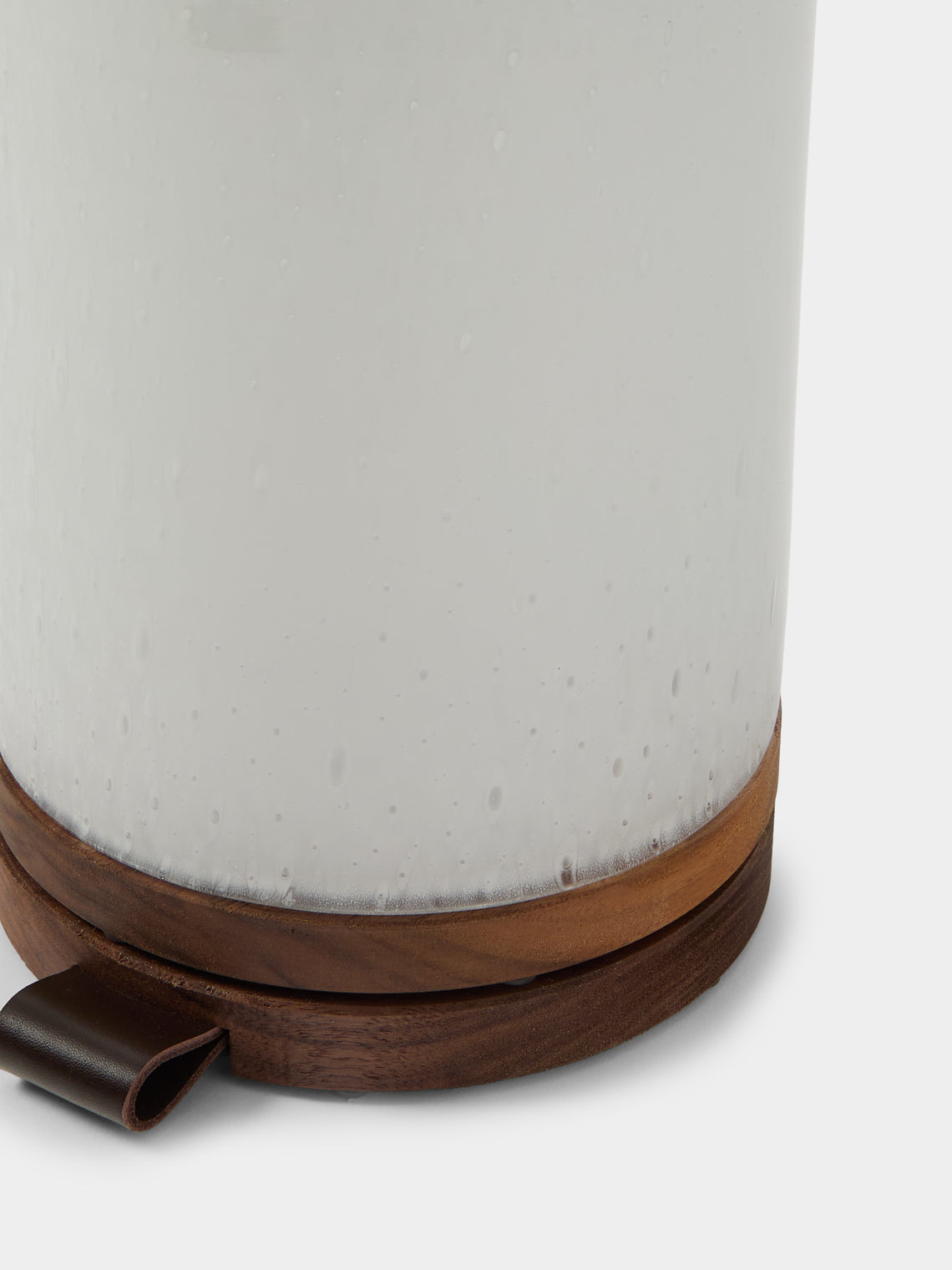 Wannes Antwerp - Antoine London Hand-Blown Glass and Walnut Portable Lamp - White - ABASK