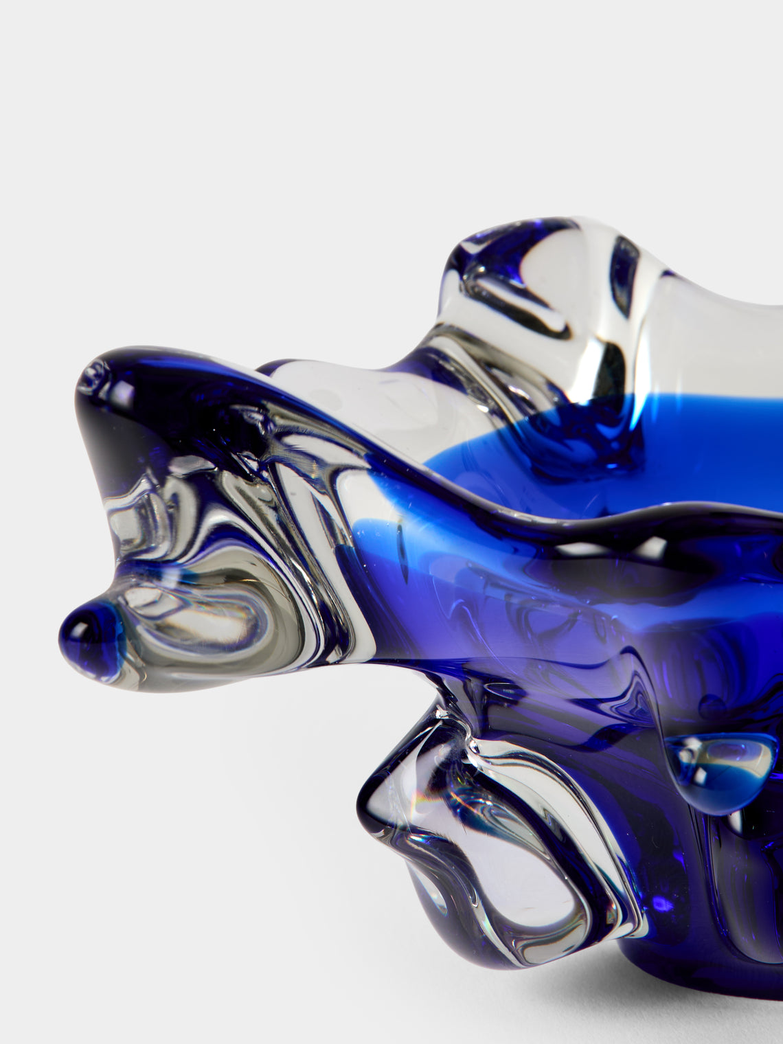 Antique and Vintage - Mid-Century Crystal Ashtray - Blue - ABASK
