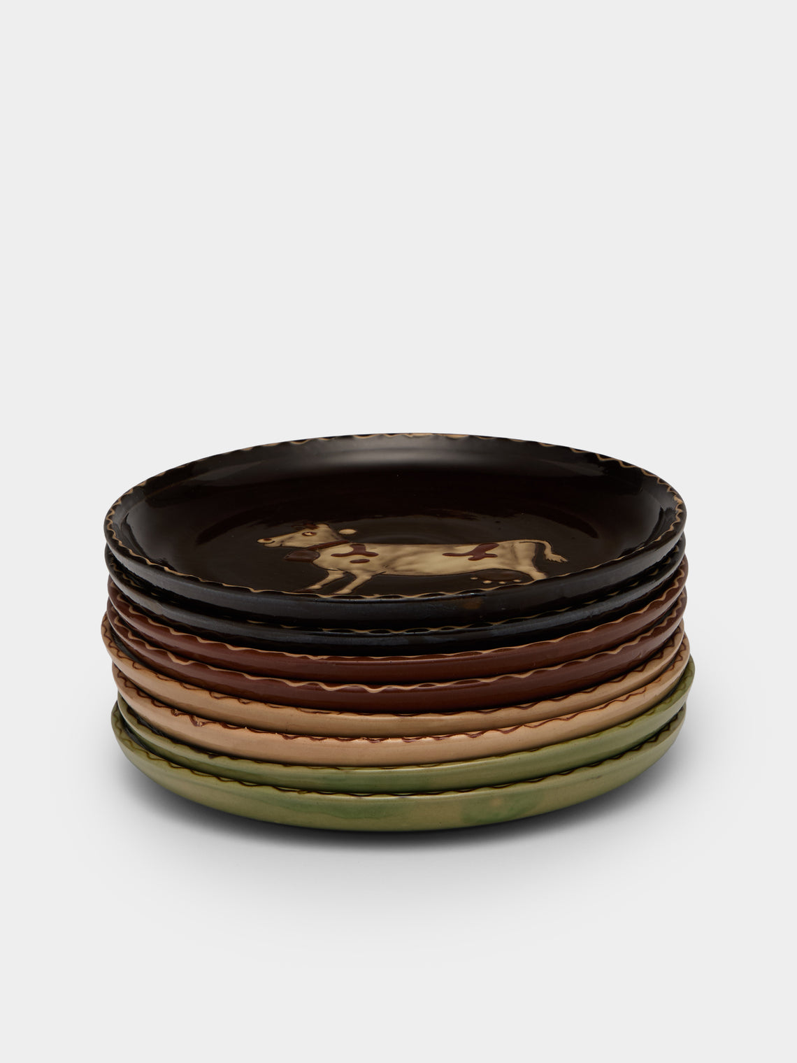 Poterie d’Évires - Animals Hand-Painted Ceramic Plates – 8in/20cm (Set of 8) - Multiple - ABASK