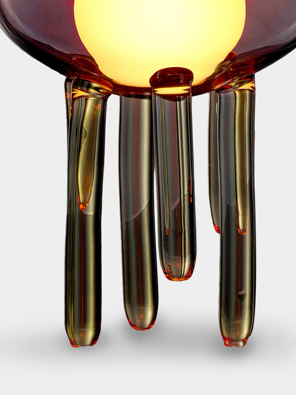 Kickie Chudikova - Pulpopolis Cyanea Hand-Blown Murano Glass Portable Table Lamp - Red - ABASK