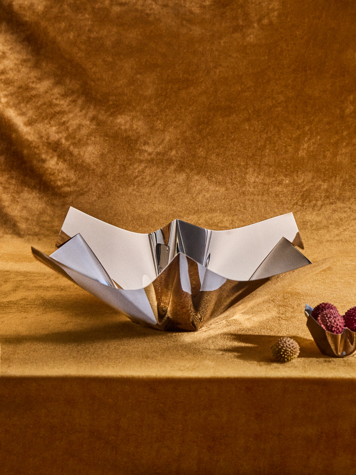 San Lorenzo - 1993 Afra and Tobia Scarpa Cartoccio Pure Silver Bowl with Tips (11in/28cm) - Silver - ABASK