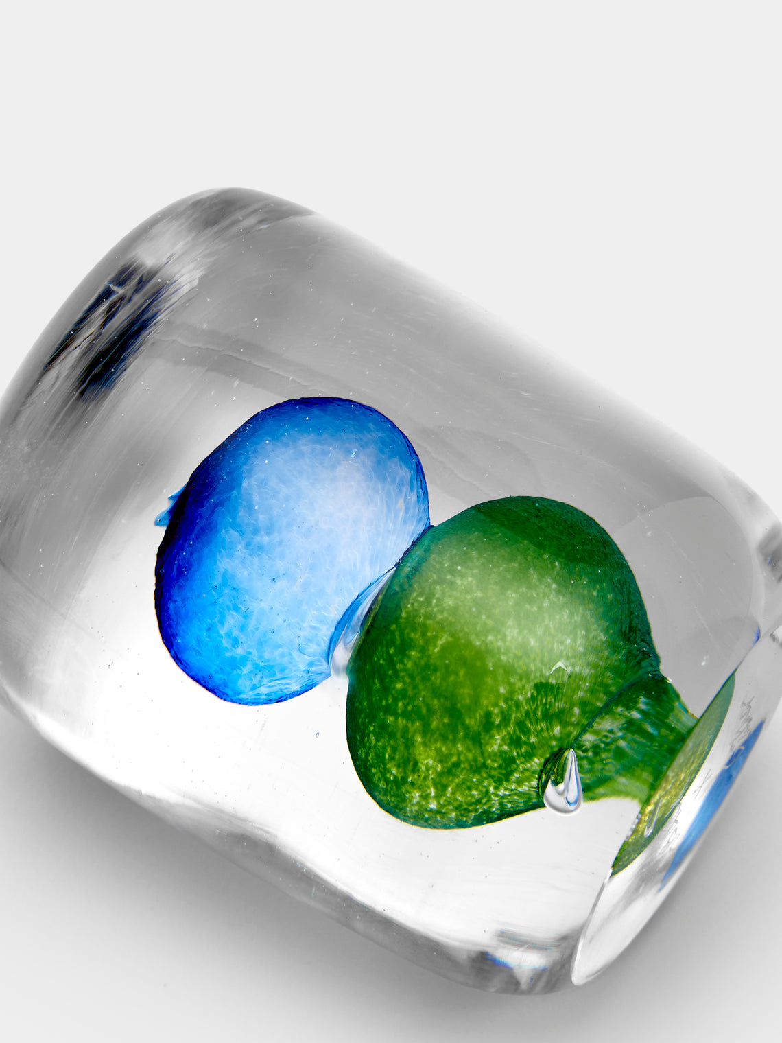 Gather - Hand-Blown Glass Paperweight - Blue - ABASK