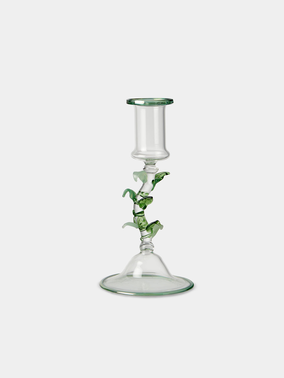 Alya Tannous - | Set of 3 | Liana Hand-Blown Glass Candlesticks - Clear - ABASK