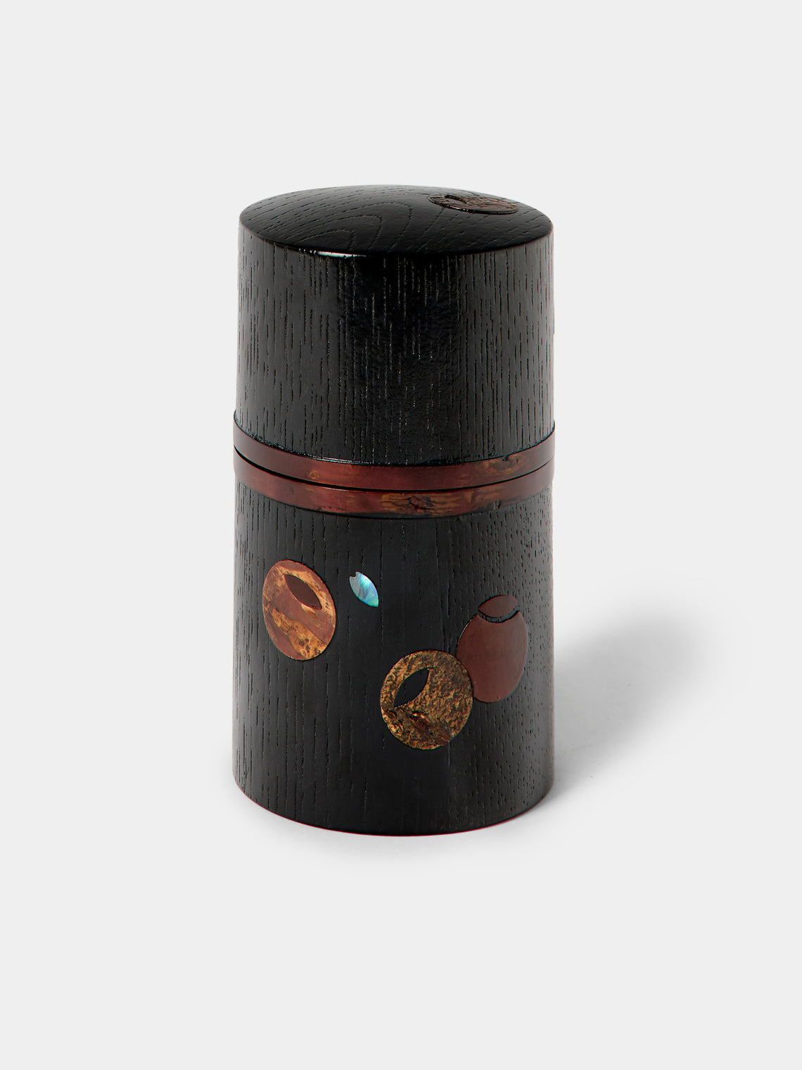 Denshiro - Urasenke Cherry Bark Tea Canister - Black - ABASK - 