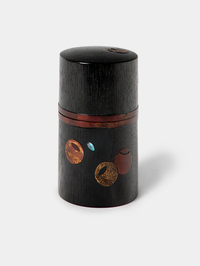 Denshiro - Urasenke Cherry Bark Tea Canister - Black - ABASK - 