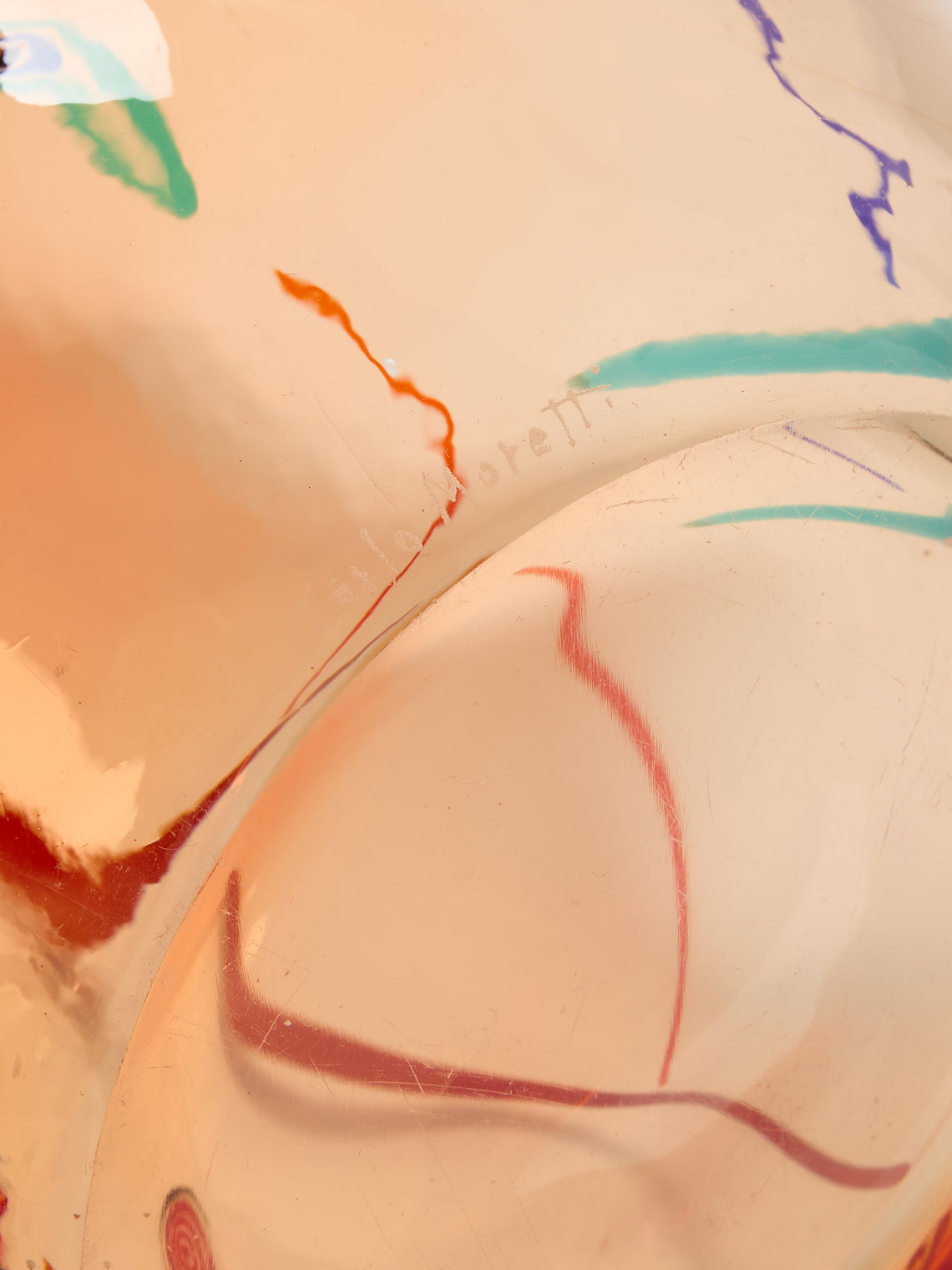 Antique and Vintage - 1980s Carlo Moretti Murano Glass Vase (14.5in/37cm) - Orange - ABASK