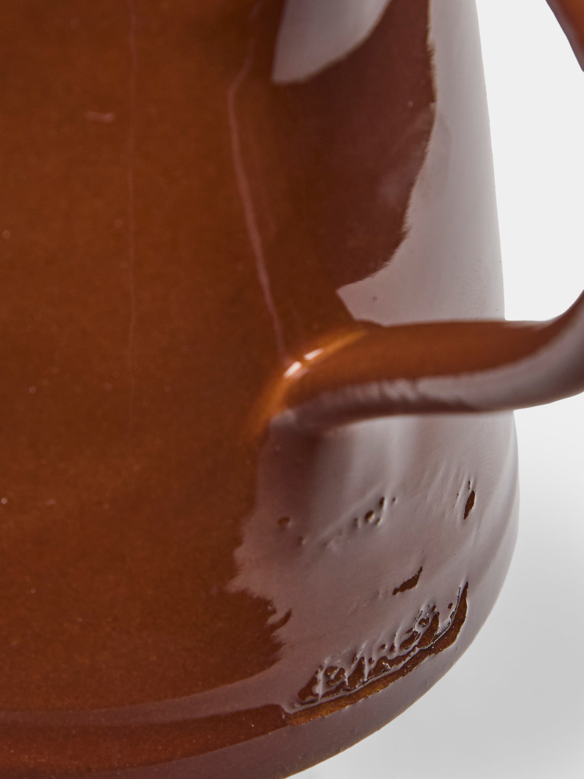 Poterie d’Évires - Flowers Hand-Painted Ceramic Petite Milk Jug - Light brown - ABASK