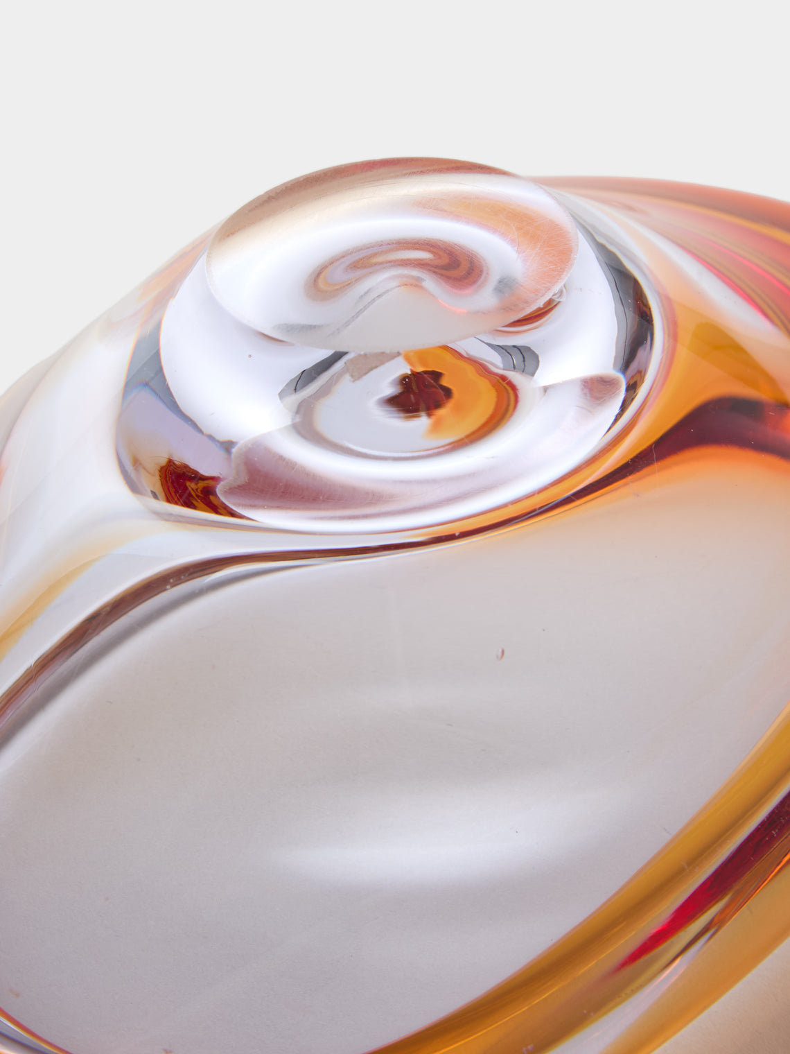Antique and Vintage - 1970s Murano Glass Ashtray - Orange - ABASK