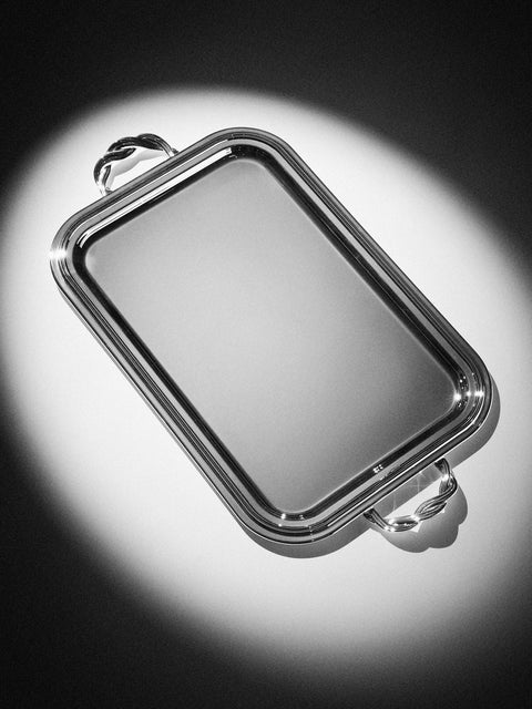 Greggio - Villa Pisani Silver-Plated Tray (19.5in/50cm) - Silver - ABASK