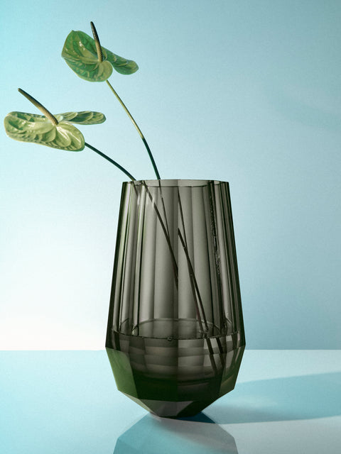 Moser - Drop Hand-Blown Crystal Vase (12in/31cm) - Green - ABASK