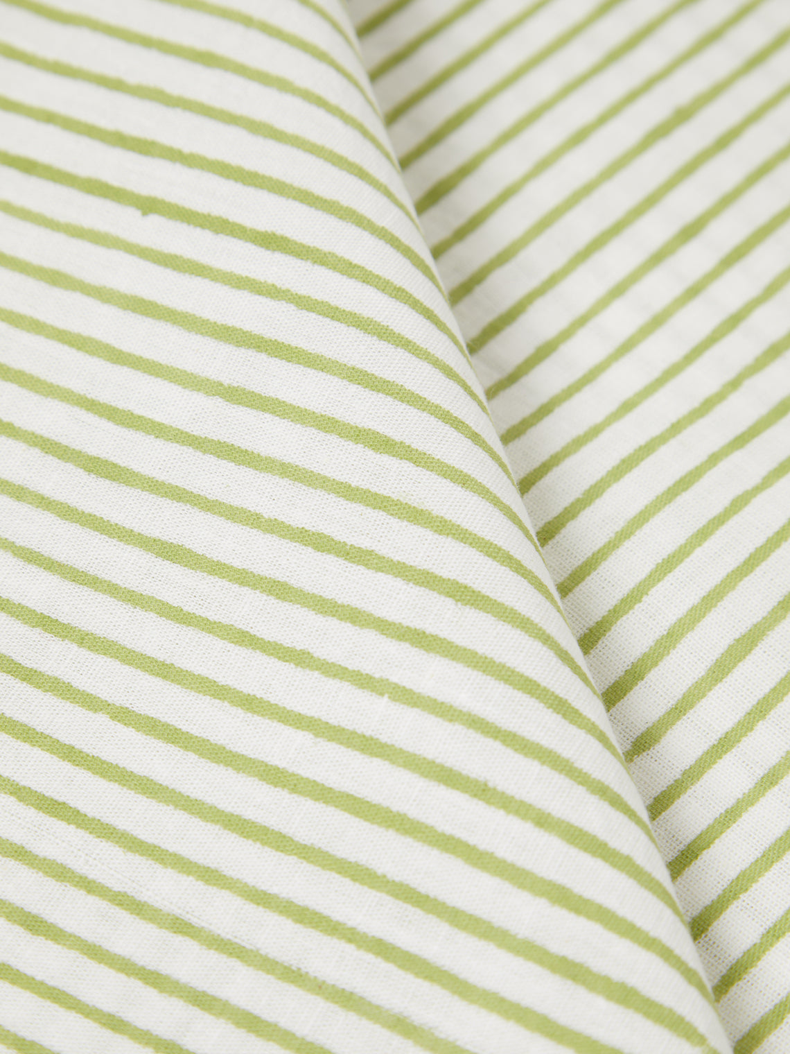 Chamois - | Set of 8 | Stripe Block-Printed Cotton Napkins - Green - ABASK
