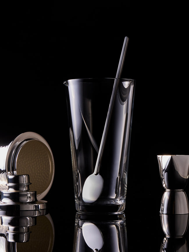 Pampaloni - Silver-Plated Cocktail Mixing Glass and Spoon - Silver - ABASK