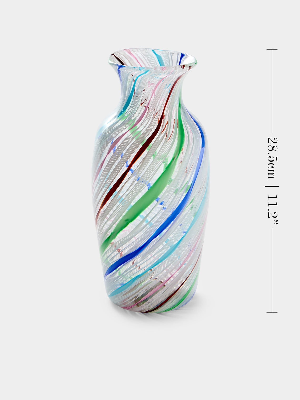 Antique and Vintage - 1980s La Fornasotta Murano Glass Vase (11in/28.5cm) - Multiple - ABASK