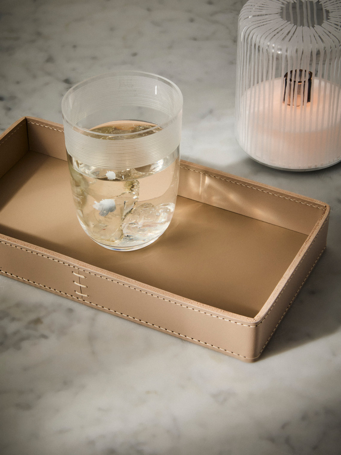Rabitti 1969 - Todi Leather Valet Tray (10in/25cm) - Cream - ABASK