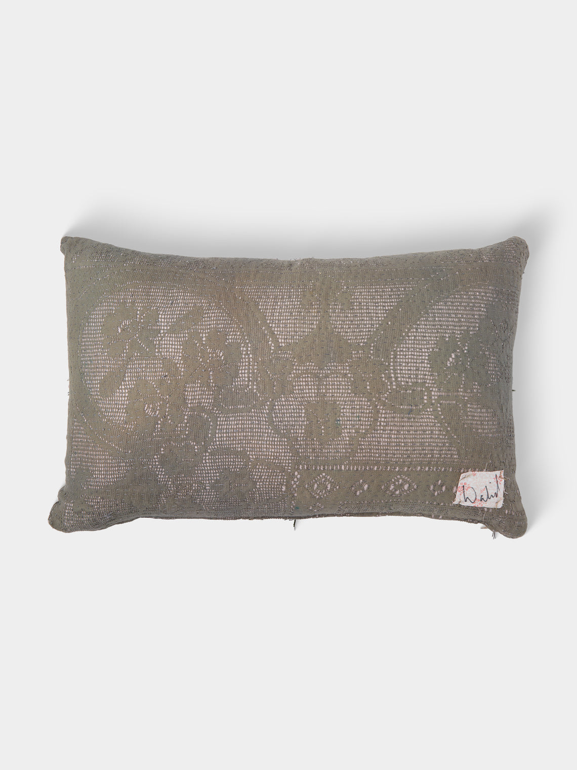 By Walid - 19th-Century French Napoleon III Needlepoint Wool and French Jacquard Cushion (25.5in/65cm) - Multiple - ABASK