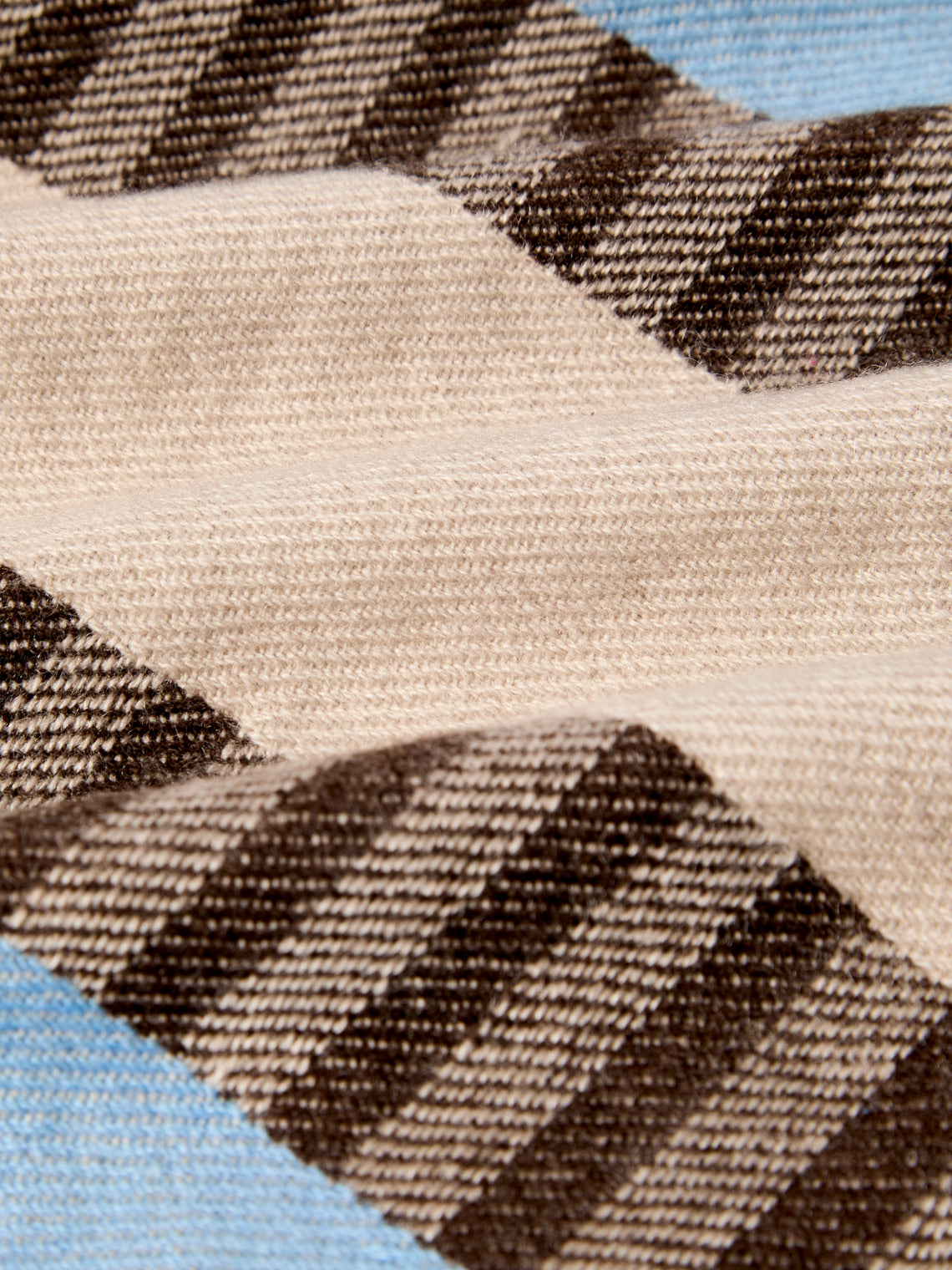Saved NY - Blue Stripe Cashmere Throw (79in/2m) - Blue - ABASK