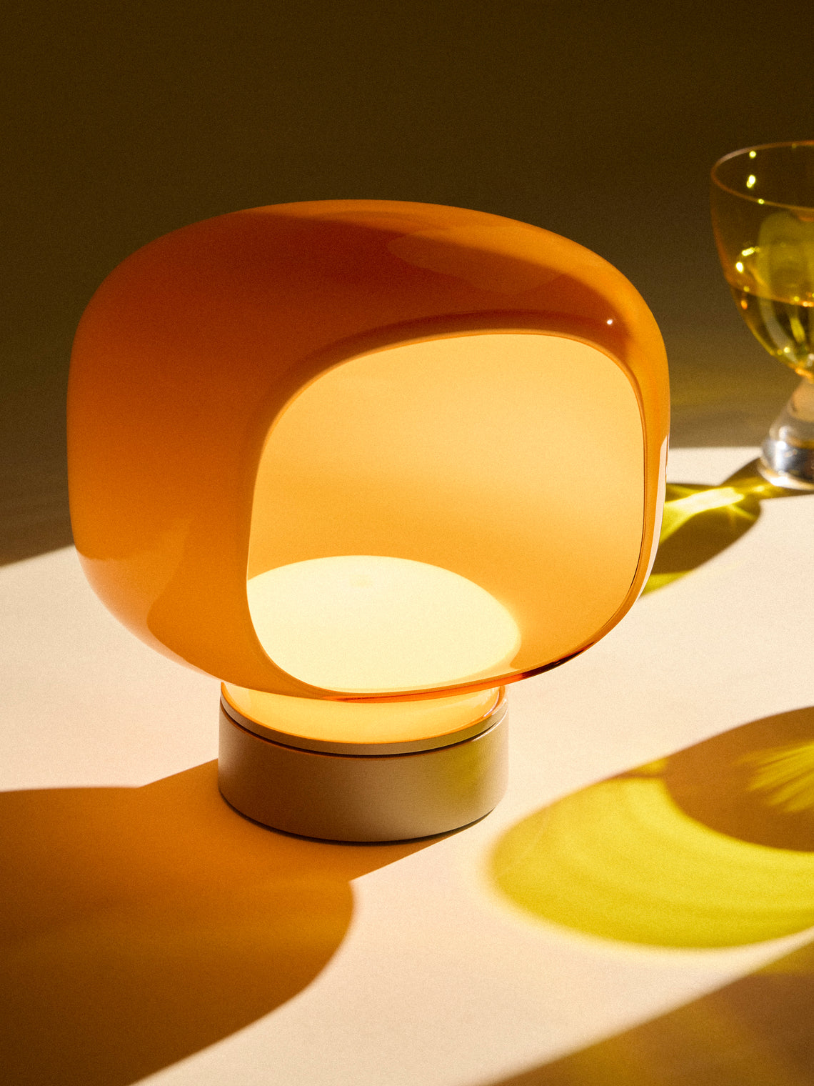 NasonMoretti - Mini Technicolor Hand-Blown Murano Glass Portable Table Light - Yellow - ABASK