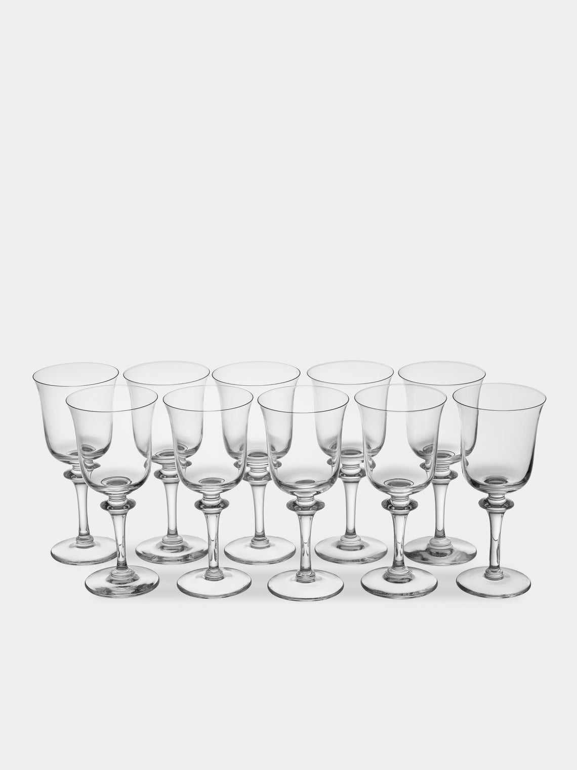 Antique and Vintage - 1947 Daum Saumur Red Wine Glasses (Set of 10) - Clear - ABASK