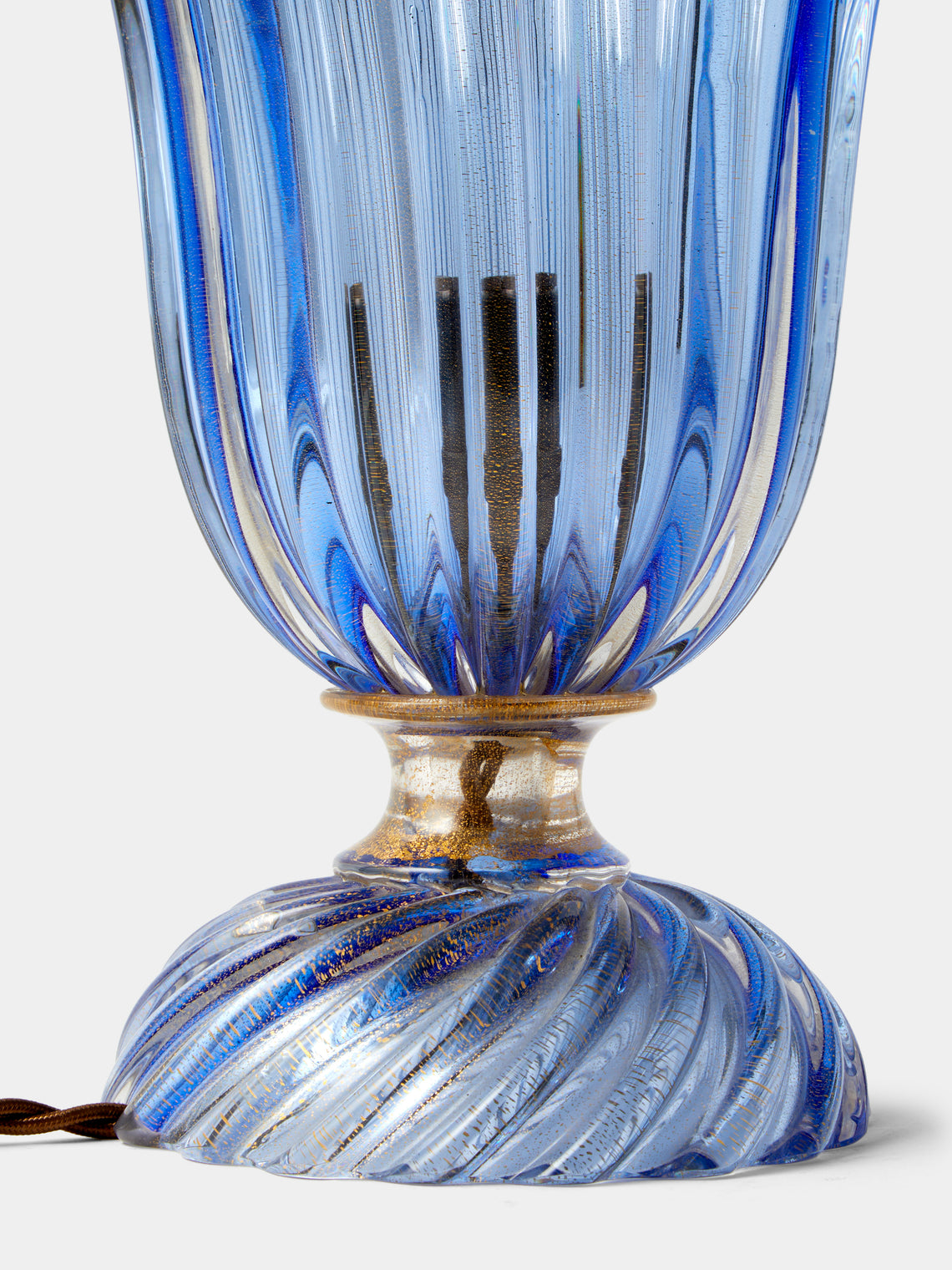 Antique and Vintage - 1960s Barovier Murano Glass Table Lamp - Blue - ABASK