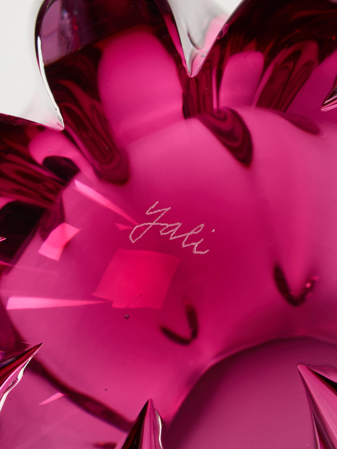 Yali Glass - Fiori Bolla Hand-Blown Murano Glass Vase (9.5in/24cm) - Pink - ABASK