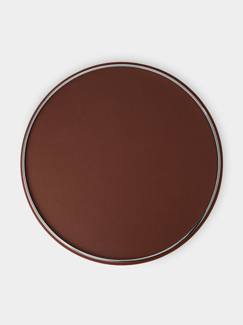 Giobagnara - Neptune Leather Lazy Susan - Brown - ABASK - 