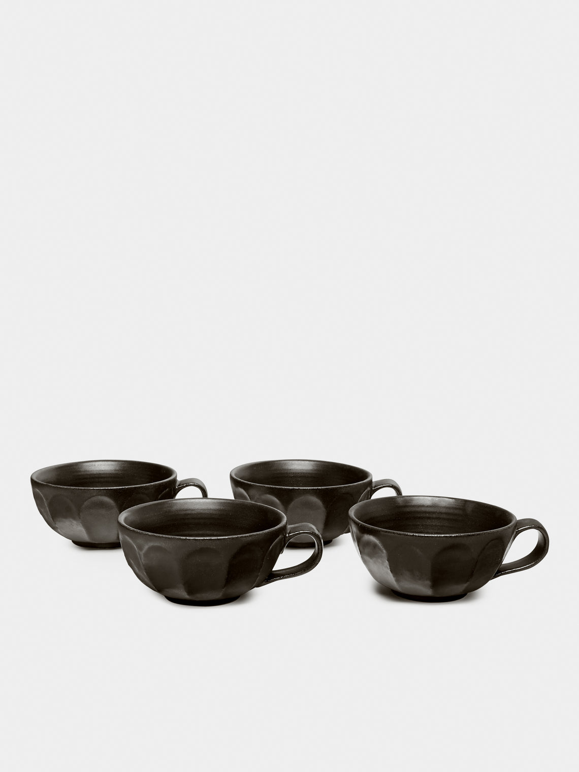 Kaneko Kohyo - Rinka Ceramic Soup Cups (Set of 4) - Black - ABASK