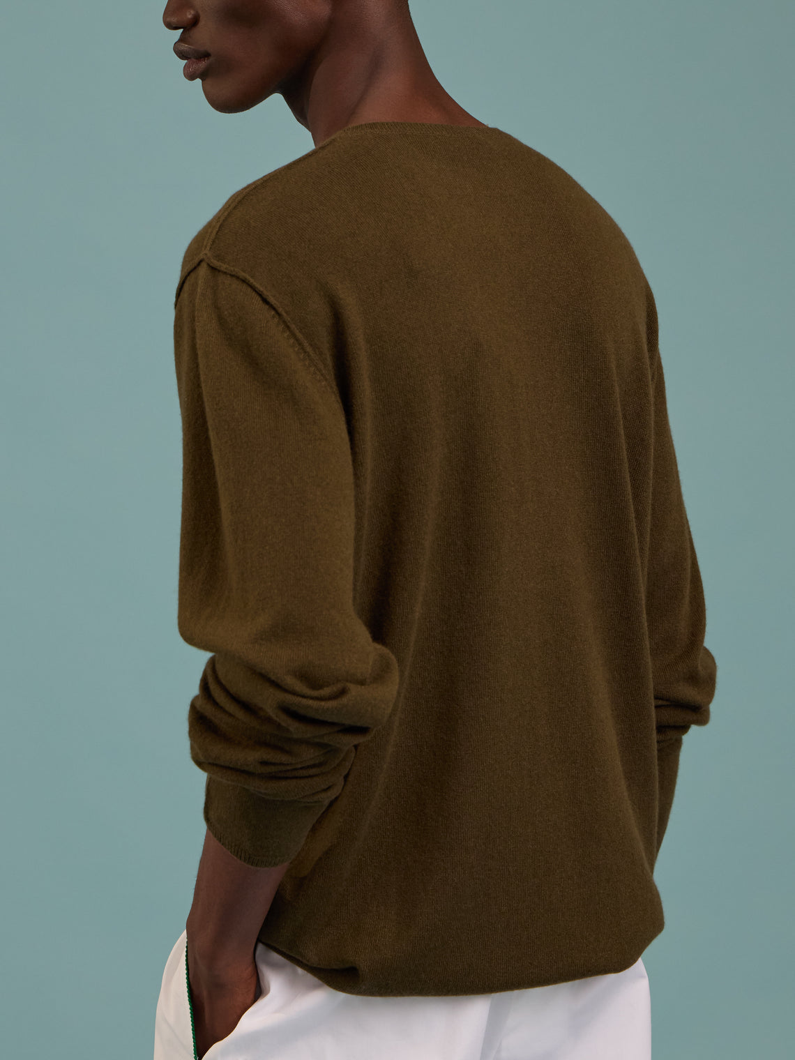 Denis Colomb - Cashmere Crew-Neck Sweater | Size: M - Khaki - ABASK