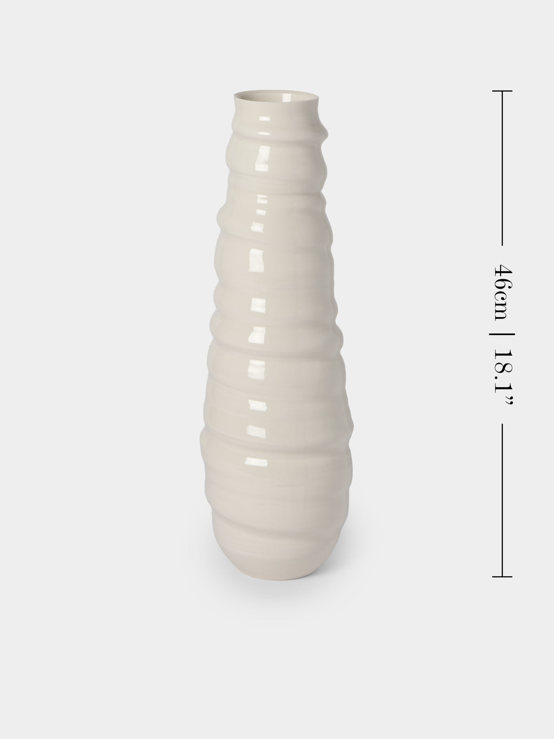 Johanne Coker - No. 4 Hand-Thrown Porcelain Vase (18in/46cm) - White - ABASK