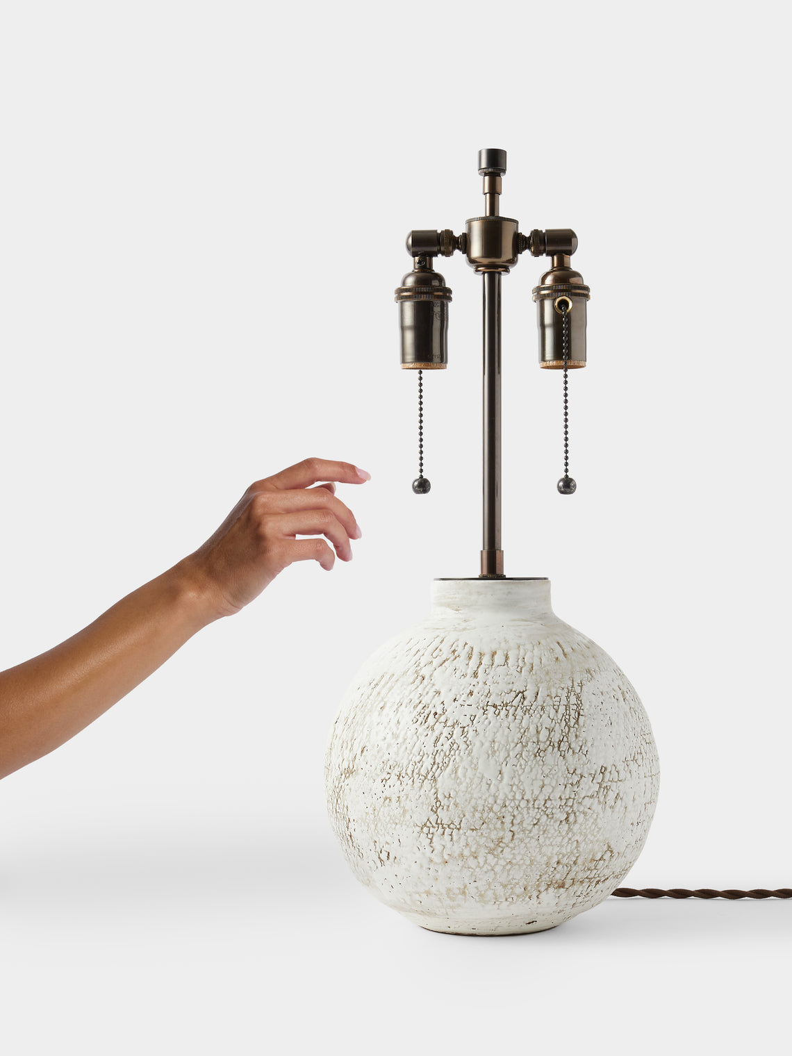 Peter Speliopoulos Projects - Hand-Glazed Stoneware Table Lamp - White - ABASK