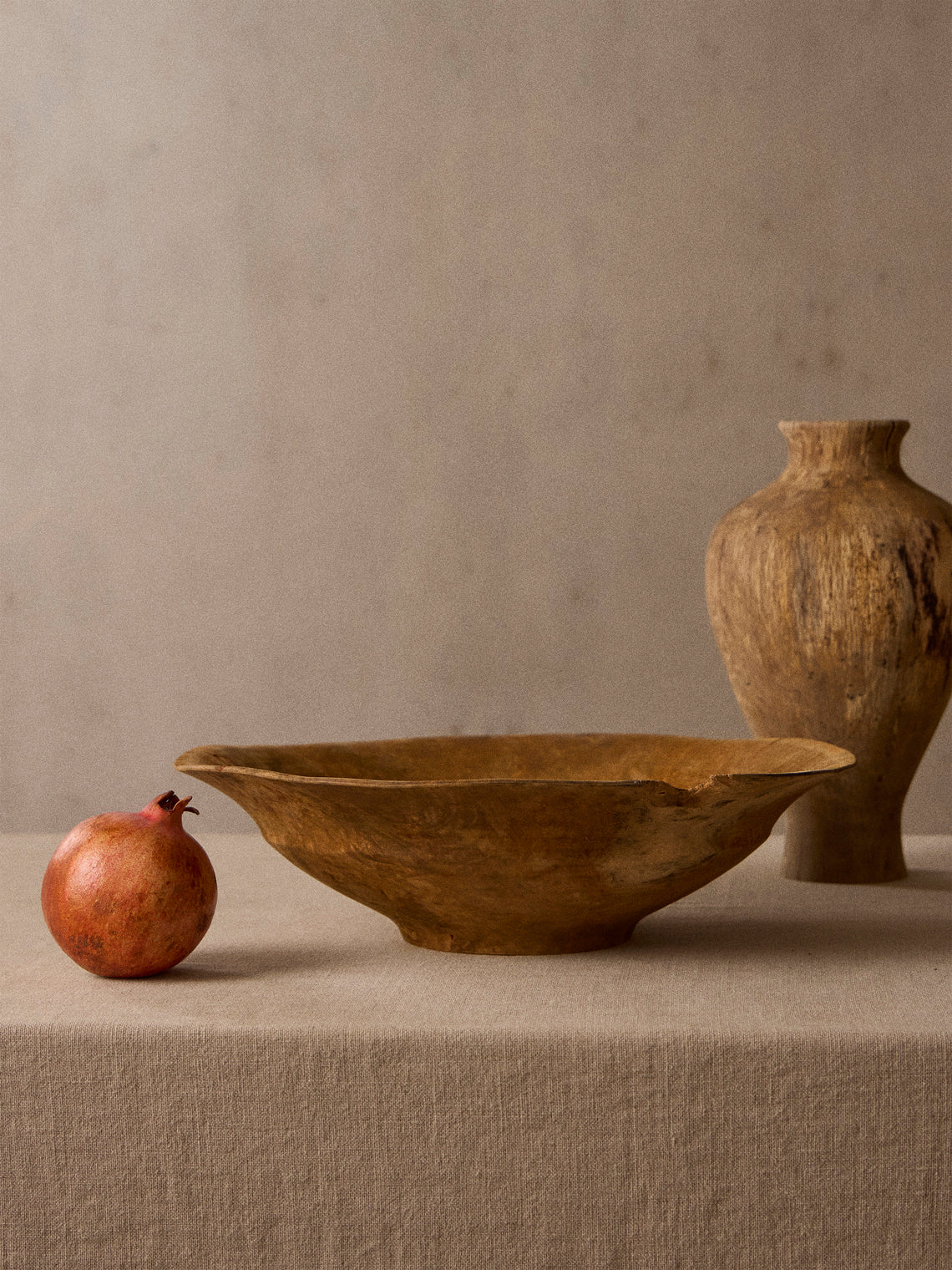 Iida Woodturning - Hand-Turned Cherry Wood Earth-Finish Bowl - Brown - ABASK