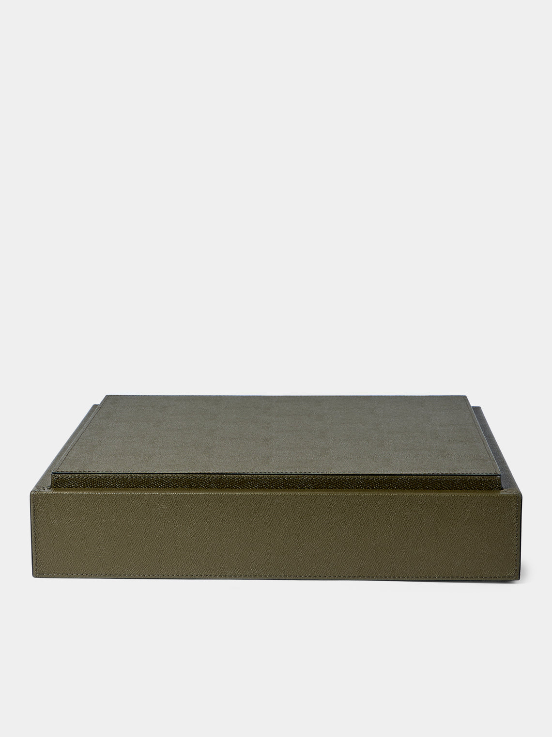 Giobagnara - Leather Triple Checkers, Chess and Dominoes Compendium - Green - ABASK