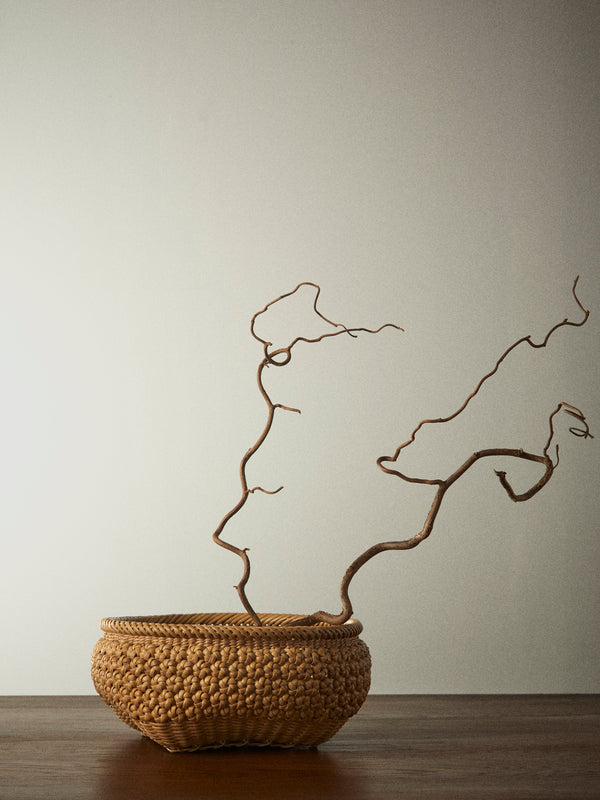 Junpei Kawaguchi - Hand-Braided Rattan Flower Basket - Brown - ABASK