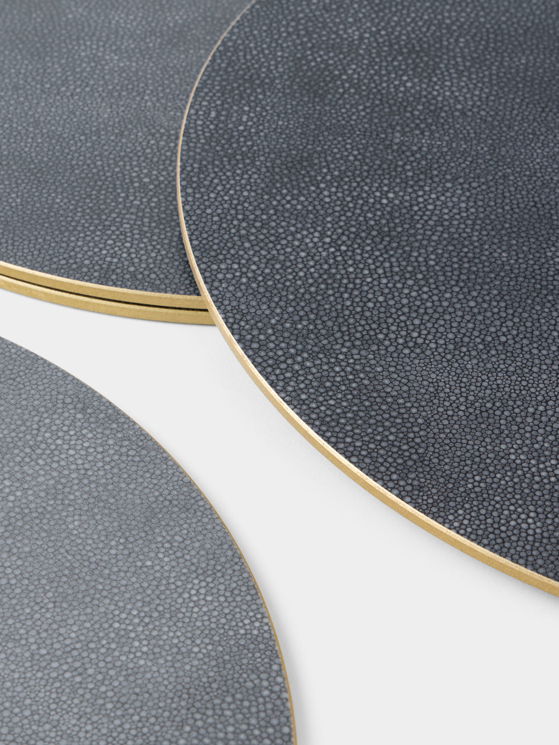 HestiaLiving - | Set of 4 | Prestige Faux Shagreen Placemats - Gray - ABASK