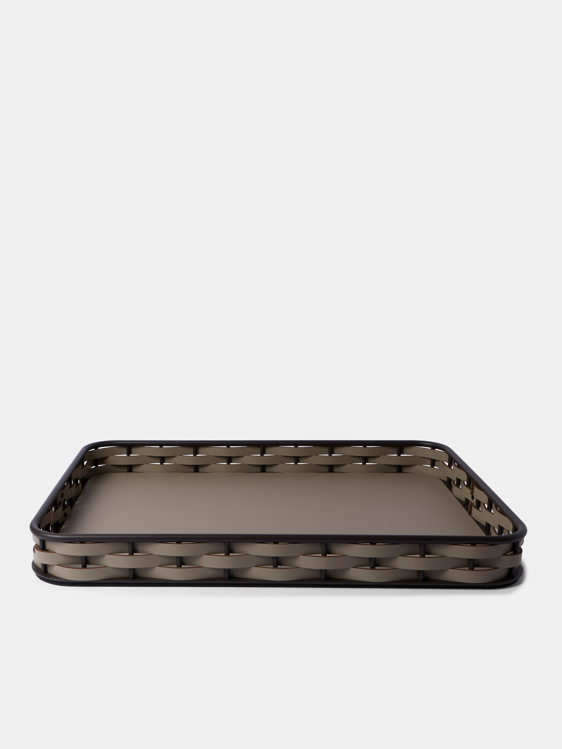 RUDI - Nassa Leather Tray (24in/60.5cm) - Beige - ABASK