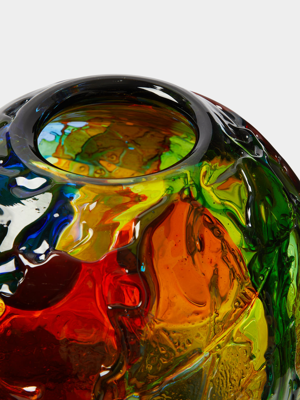 Venini - 1995 Gae Aulenti Geacolor Hand-Blown Murano Glass Vase (12in/30cm) - Multiple - ABASK