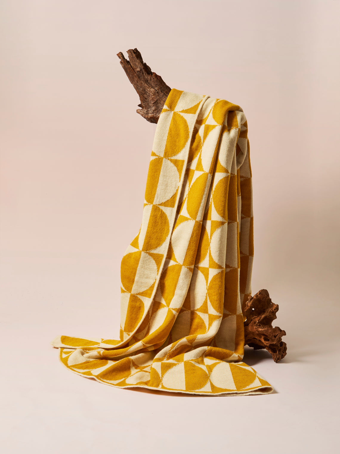 The Stroud - Summer Cotswold Lion Wool Blanket (84in/2.1m) - Orange - ABASK
