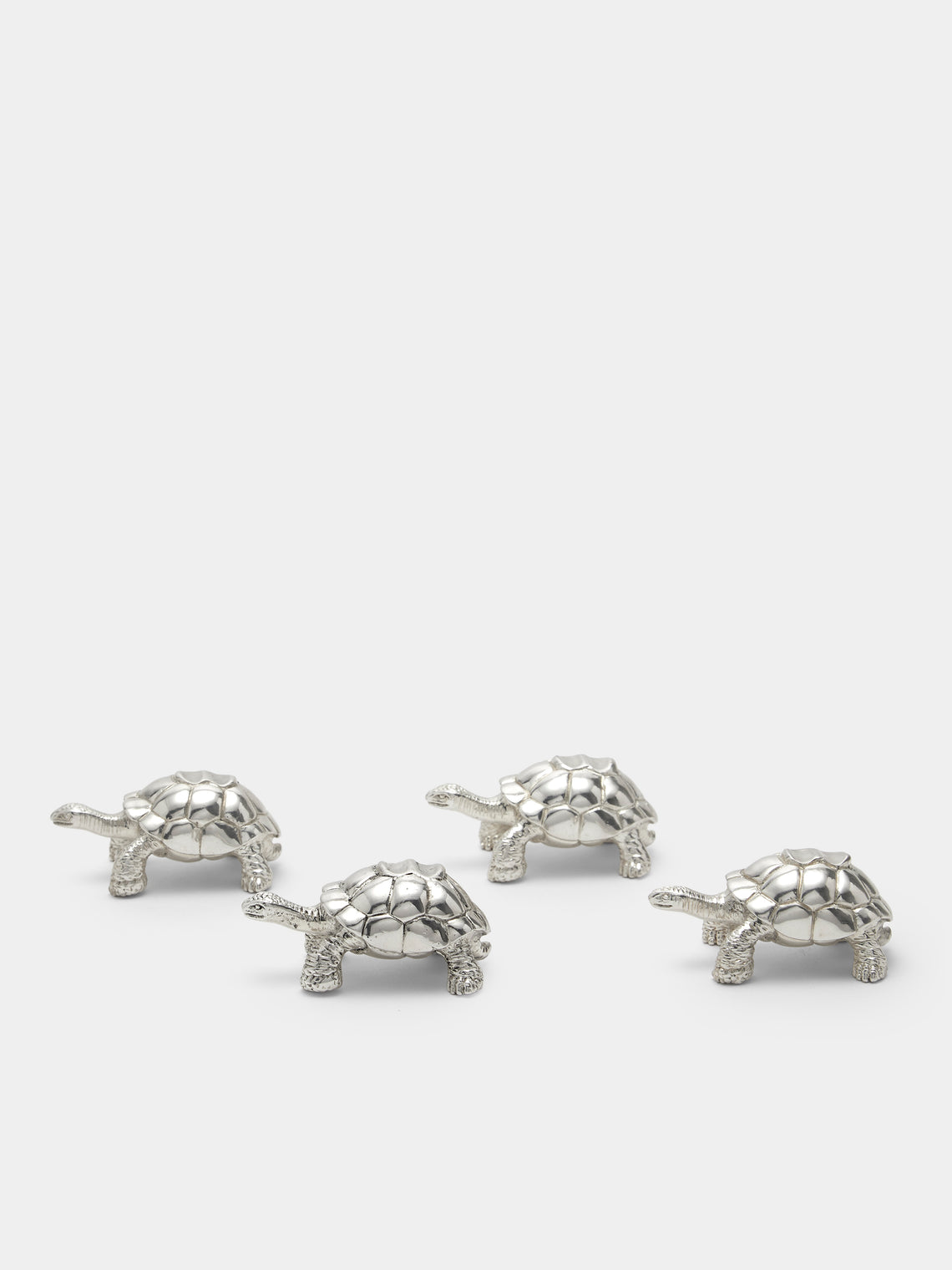 Objet Luxe - Galápagos Tortoise Silver-Plated Chopstick Rests (Set of 4) - Silver - ABASK