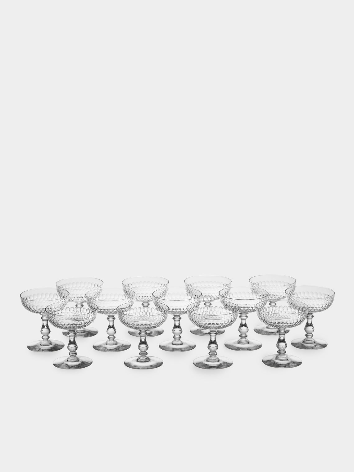 Antique and Vintage - 1920s Baccarat Crystal Champagne Coupes (Set of 13) - Clear - ABASK