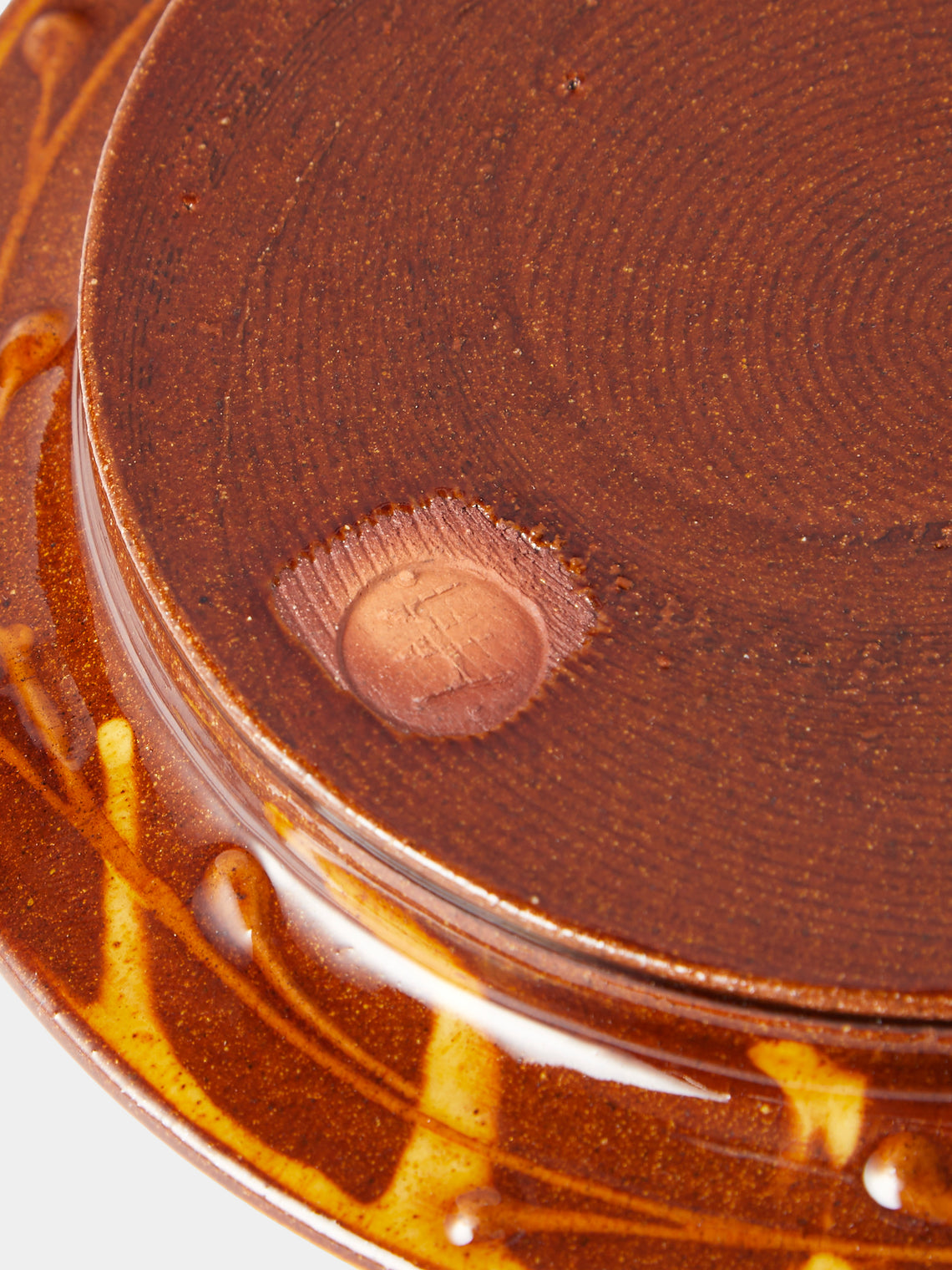 Fitch & McAndrew - Dahlias Slipware Salad / Dessert Plate (7.1in/18cm) - Orange - ABASK