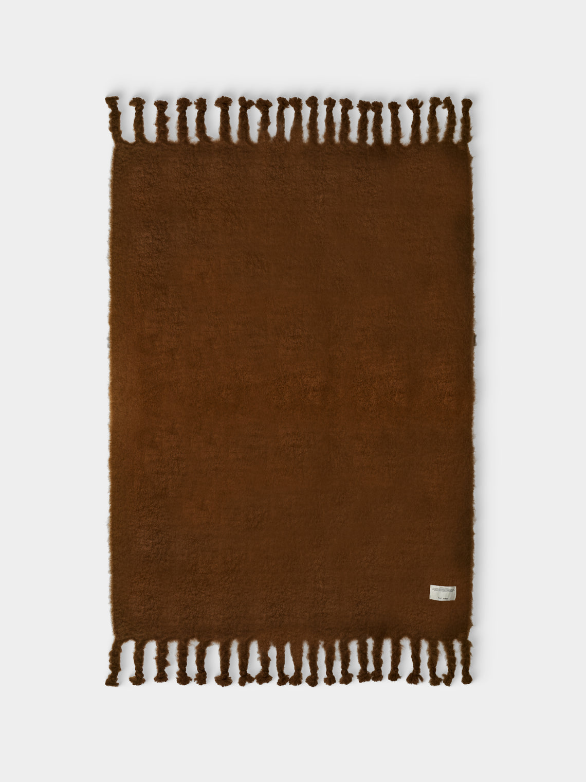 The Wren - Brume Handwoven Mohair and Wool Throw (76.5in/1.95m) - Brown - ABASK - 
