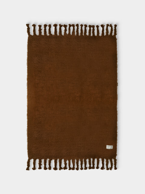 The Wren - Brume Handwoven Mohair and Wool Throw (76.5in/1.95m) - Brown - ABASK - 